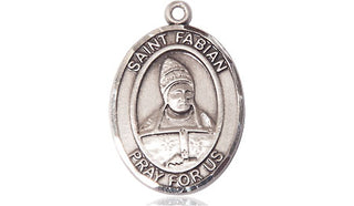 Sterling Silver Saint Fabian Medal Religious Jewelry Engraved Catholic Saint Jewelry