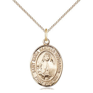 14kt Gold Saint Maria Bertilla Boscardin Medal Engraved Catholic Saint Jewelry