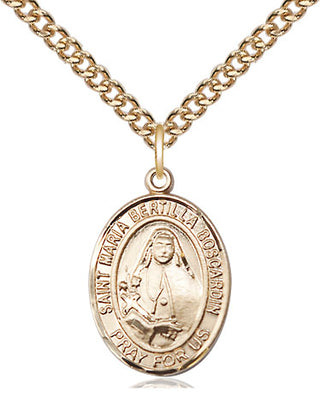 14kt Gold Saint Maria Bertilla Boscardin Medal Engraved Catholic Saint Jewelry