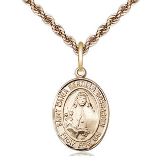 14kt Gold Saint Maria Bertilla Boscardin Medal Engraved Catholic Saint Jewelry