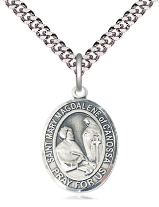 Pewter Saint Mary Magdalene of Canossa Medal Religious Jewelry Engraved Catholic Saint Jewelry