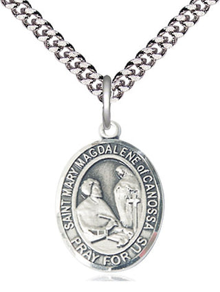 Pewter Saint Mary Magdalene of Canossa Medal Religious Jewelry Engraved Catholic Saint Jewelry