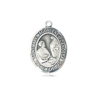 Sterling Silver Saint Mary Magdalene of Canossa Medal Religious Jewelry Engraved Catholic Saint Jewelry