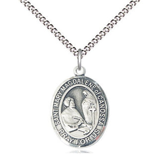 Sterling Silver Saint Mary Magdalene of Canossa Medal Religious Jewelry Engraved Catholic Saint Jewelry