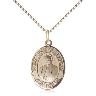14kt Gold Saint Joseph Marello Medal Engraved Catholic Saint Jewelry