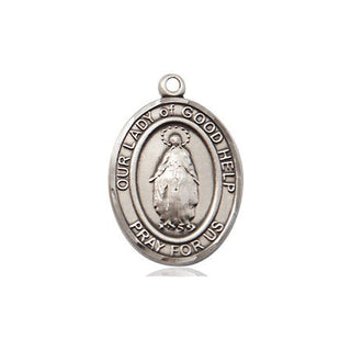 Pewter Our Lady Of Good Help Medal Engraved Catholic Saint Jewelry
