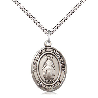 Pewter Our Lady Of Good Help Medal Religious Jewelry Engraved Catholic Saint Jewelry