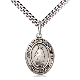 Pewter Our Lady Of Good Help Medal Religious Jewelry Engraved Catholic Saint Jewelry