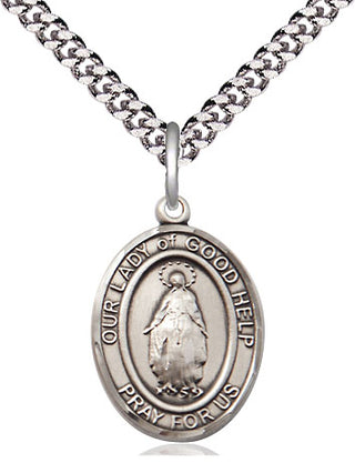 Sterling Silver Our Lady Of Good Help Medal Religious Jewelry Engraved Catholic Saint Jewelry