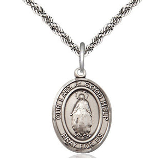 Sterling Silver Our Lady Of Good Help Medal Religious Jewelry Engraved Catholic Saint Jewelry