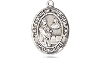 Sterling Silver Saint Claude de la Colombiere Medal Religious Jewelry Engraved Catholic Saint Jewelry