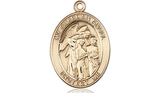 14kt Gold Filled Guardian Angel w/Children Medal Engraved Catholic Saint Jewelry