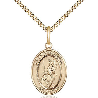 14kt Gold Filled Guardian Angel of the World Medal Religious Jewelry Engraved Catholic Saint Jewelry