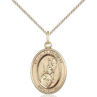 14kt Gold Filled Guardian Angel of the World Medal Religious Jewelry Engraved Catholic Saint Jewelry