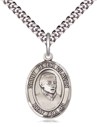Pewter Saint Peter Claver Medal Religious Jewelry Engraved Catholic Saint Jewelry