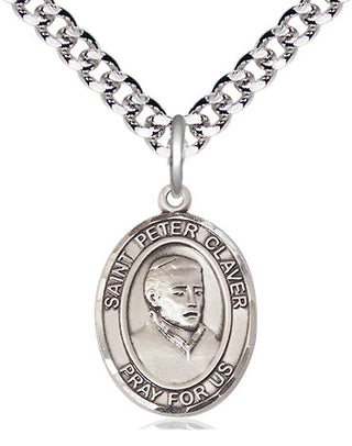 Pewter Saint Peter Claver Medal Religious Jewelry Engraved Catholic Saint Jewelry