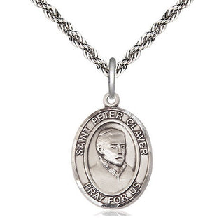 Sterling Silver Saint Peter Claver Medal Religious Jewelry Engraved Catholic Saint Jewelry