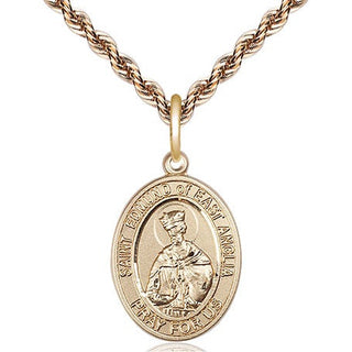 14kt Gold Filled Saint Edmund of East Anglia Medal Religious Jewelry Engraved Catholic Saint Jewelry