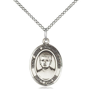 Sterling Silver Saint Jose Canchez del Rio Medal Religious Jewelry Engraved Catholic Saint Jewelry