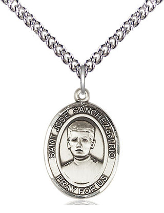 Sterling Silver Saint Jose Canchez del Rio Medal Religious Jewelry Engraved Catholic Saint Jewelry