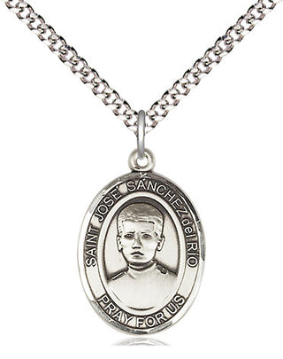 Sterling Silver Saint Jose Canchez del Rio Medal Religious Jewelry Engraved Catholic Saint Jewelry