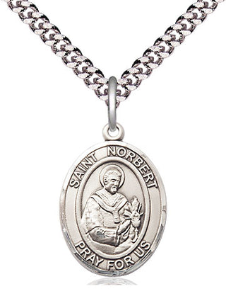 Pewter Saint Norbert of Xanten Medal Religious Jewelry Engraved Catholic Saint Jewelry