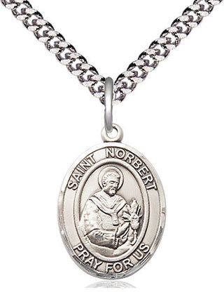 Pewter Saint Norbert of Xanten Medal Religious Jewelry Engraved Catholic Saint Jewelry
