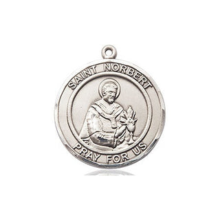 Pewter Saint Norbert of Xanten Medal Engraved Catholic Saint Jewelry