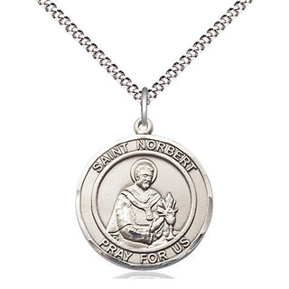 Pewter Saint Norbert of Xanten Medal Religious Jewelry Engraved Catholic Saint Jewelry