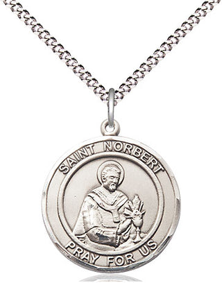 Sterling Silver Saint Norbert of Xanten Medal Religious Jewelry Engraved Catholic Saint Jewelry