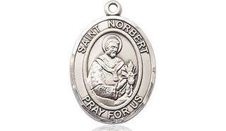 Sterling Silver Saint Norbert of Xanten Medal Religious Jewelry Engraved Catholic Saint Jewelry