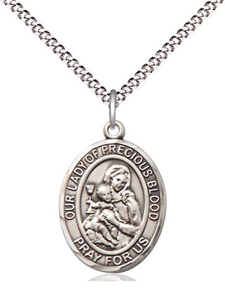 Sterling Silver Our Lady of the Precious Blood Medal Religious Jewelry Engraved Catholic Saint Jewelry