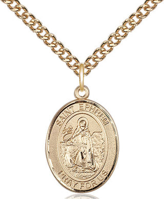 14kt Gold Filled Saint Ephrem Medal Religious Jewelry Engraved Catholic Saint Jewelry