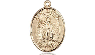 14kt Gold Saint Ephrem Medal Engraved Catholic Saint Jewelry