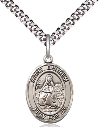 Pewter Saint Ephrem Medal Religious Jewelry Engraved Catholic Saint Jewelry