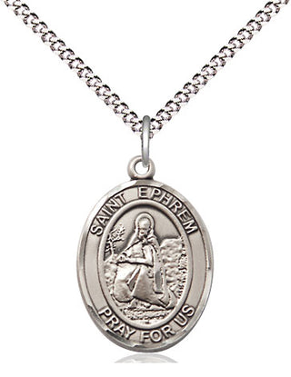 Sterling Silver Saint Ephrem Medal Religious Jewelry Engraved Catholic Saint Jewelry