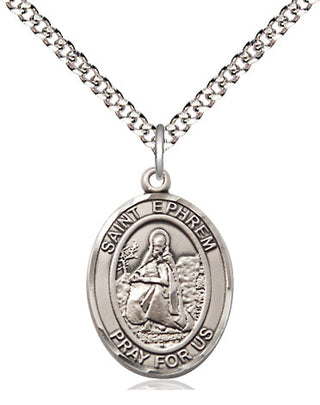 Sterling Silver Saint Ephrem Medal Religious Jewelry Engraved Catholic Saint Jewelry
