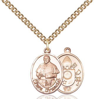 14kt Gold Filled Pope Francis Medal Religious Jewelry