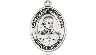 Sterling Silver Saint Junipero Serra Medal Religious Jewelry Engraved Catholic Saint Jewelry