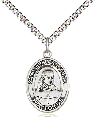 Sterling Silver Saint Junipero Serra Medal Religious Jewelry Engraved Catholic Saint Jewelry