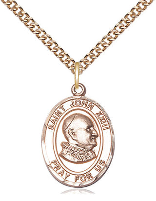 14kt Gold Filled Saint John Xxiii Medal Religious Jewelry Engraved Catholic Saint Jewelry