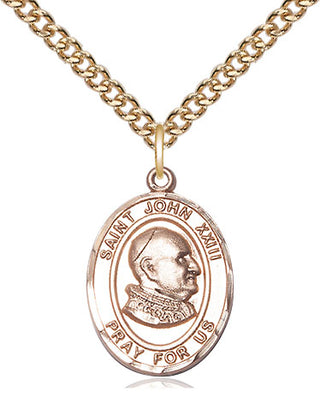 14kt Gold Filled Saint John Xxiii Medal Religious Jewelry Engraved Catholic Saint Jewelry