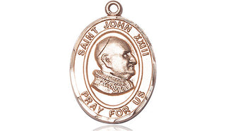 14kt Gold Saint John Xxiii Medal Engraved Catholic Saint Jewelry
