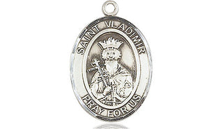 Pewter Saint Vladimir Medal Engraved Catholic Saint Jewelry