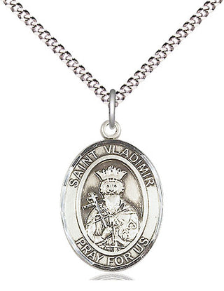 Pewter Saint Vladimir Medal Religious Jewelry Engraved Catholic Saint Jewelry