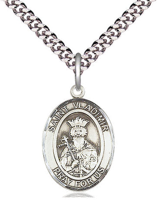 Pewter Saint Vladimir Medal Religious Jewelry Engraved Catholic Saint Jewelry
