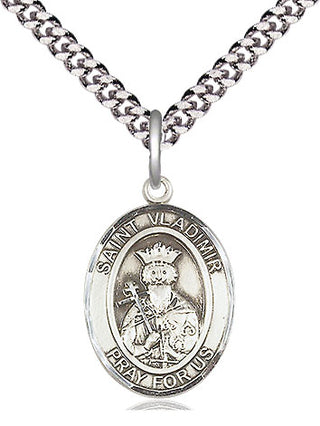 Pewter Saint Vladimir Medal Religious Jewelry Engraved Catholic Saint Jewelry