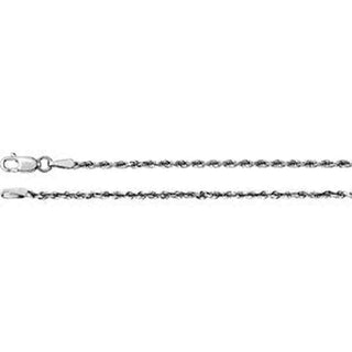 20-inch Diamond Cut Rope Chain with Lobster Clasp - 14K White Gold