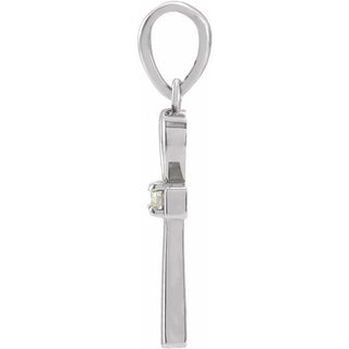 Platinum .03 CT Natural Diamond Ankh Cross Pendant
