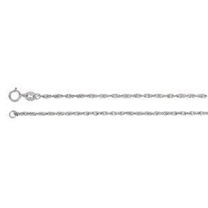 18-inch Rope Chain with Spring Ring - 14K White Gold
